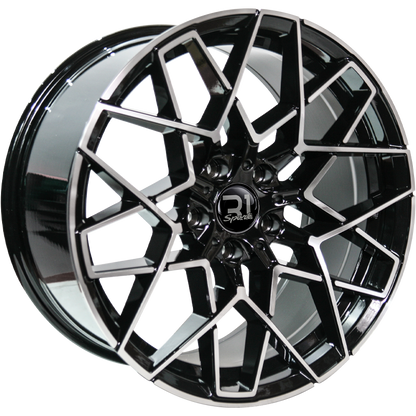 192349 5-120 Front 19X8.5 Rear 19X9.5 (Progressive Wheels) R1SPORT R1180 BLACK MACHINE FACE ET40 CB74.1