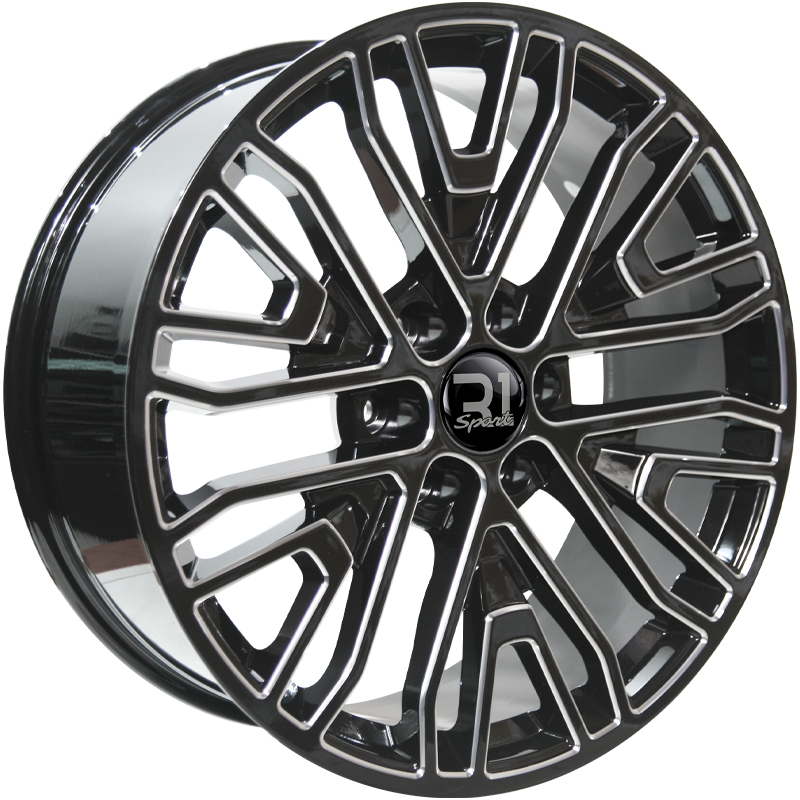 22X9 6-139.7 R1 SPORT R1677 CV BLACK+MILLING WINDOWS ET24 CB78.1